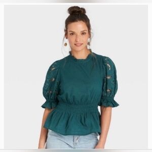 Universal Thread Teal Lace Blouse XS